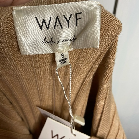 Wayf Dede and Emily Camel Bff Sweater Casual Midi Dress Size S MSRP $370 - Picture 5 of 9